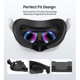 TRANSNOVO Face Cover Pad Facial Interface Compatible with Oculus/Meta Quest 3S Accessories, Sweat-Resistant PU Foam Pad with Nose Protection, 4 Ventilation Openings for Improved Air Circulation