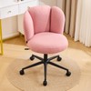 Furniliving Fluffy Armless Desk Chair, Upholstered Vanity Chair with Back,