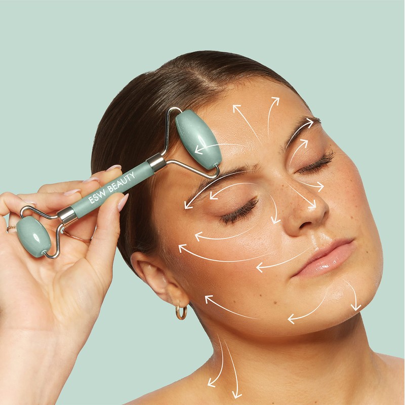Mint Green Tea Jade Crystal Facial Roller