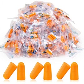 Orange Sponge Earplugs for Sleep, Noise Reduction, Soundproofing - Ideal for Work, Study, Naps, and Snoring Prevention 1 pair 100ea
