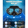Aegend Swim Goggles with Nose Cover for Adults, Tempered Glass