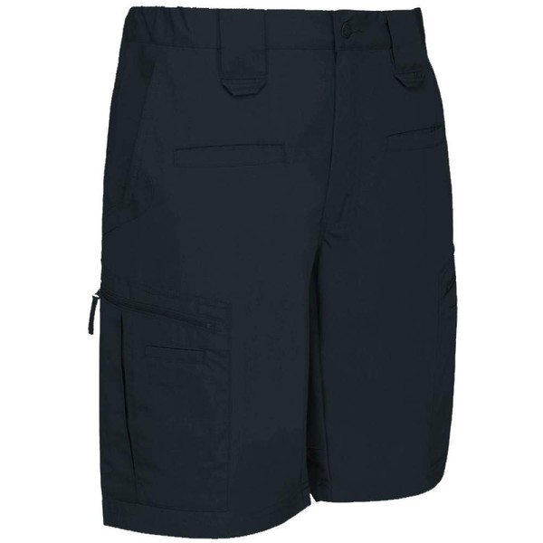 LA Police Gear Pantalón corto STS Atlas Cargo con revestimiento de teflón para hombre, Azul marino/flor y brillo, 28