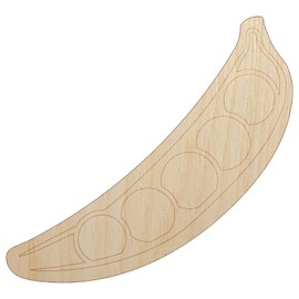 Pea Pod Peapod Vegetable Unfinished Wood Shape Piece Cutout for DIY Craft Projects - 1/8 Inch Thick - 4.70 Inch Size