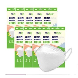 Hugreen Easy to Breathe KF80 Yellow Dust Prevention Mask (50 large, white) (UNIC) / 휴그린 숨이편한 KF80 황사방역마스크(대형50개,화이트)(UNIC)