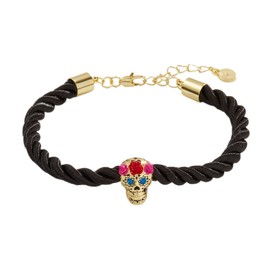 Alex and Ani Calavera Adjustable Cord Bracelet, Shiny Gold Finish, Multi-Color