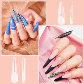 MELLIEX 120 Stücke Dual Nail Forms Set, 5 Formen Nagelverlängerung Verlängerung Nagel Gel Formen Nagelform Set mit Dual-Ended Nagel Pinsel, Nagelspitzen Clip und Nagelfeile für Polygel Nagel Werkzeug