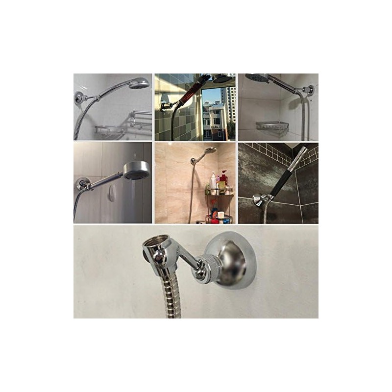 Universal Bathroom Adjustable Shower Head Wall Mount Holder Base Removable
