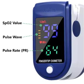 IndoTeam Pulse Oximeter/Blood Oxygen Monitor Finger Saturation with LED Display and Lanyard – Finger Heart Rate Monitor with SpO2 Pulse Oximeter Display - Oxygen Saturation Monitors