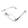 TOKYO GOODS MARKET Round Underrim Date Glasses, Bottom Frame, Fashion