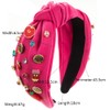 Palotay Teacher Headbands Hot Pink Knotted Headbands for Teachers Pencil