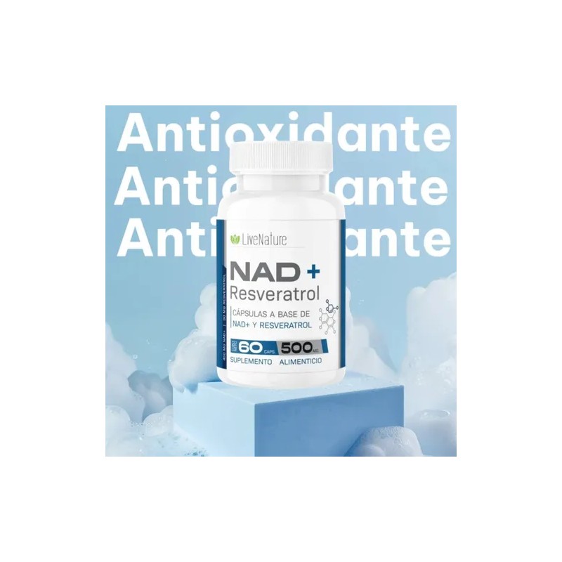 Nad Resveratrol 2 Piezas Livenature Antioxidante Nad Sin Sabor