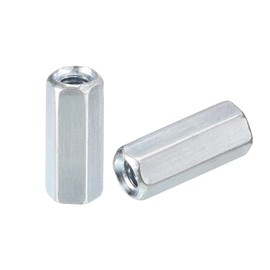 sourcing map 20pcs M5x8x20mm Coupling Nuts - Galvanized Carbon Steel Hex Threaded Rod Coupler for Furniture, Electronic, Industrial