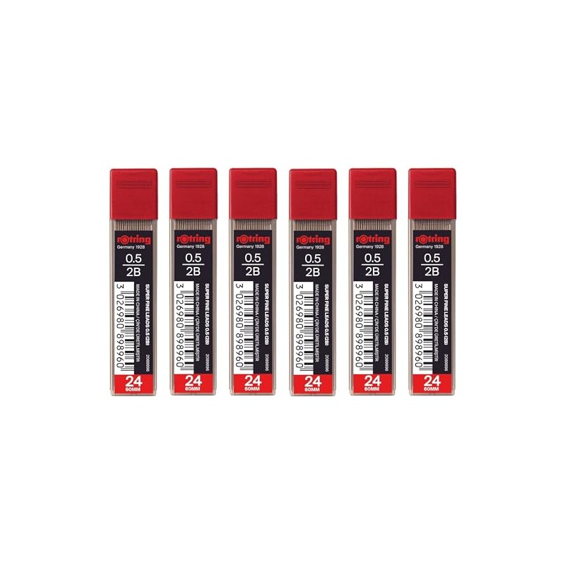 rOtring 0.5mm 2B Super Polymer Pencil Lead - Pack of
