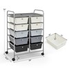 SILKYDRY 10 Drawers Rolling Storage Cart, Roller Cart Organizer for