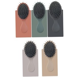 minkissy Pig Bristle Massage Comb for Hair Portable Hair Detangler for Ladies Dark