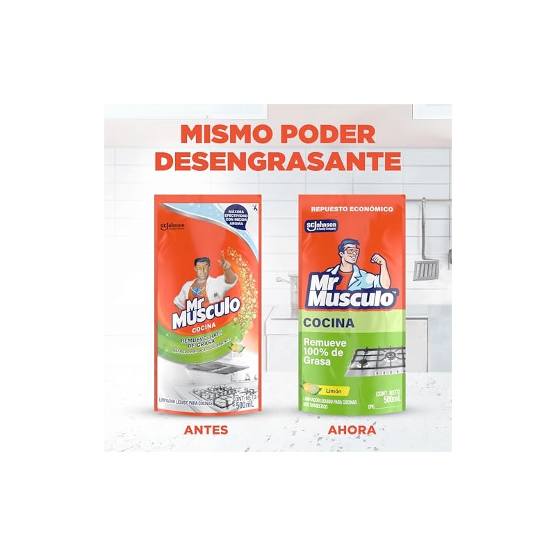 Mr Músculo Limpiador Líquido para Cocinas y Múltiples Superficies, Aroma