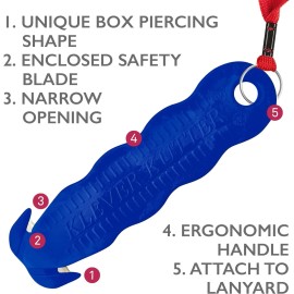 Klever Kutter 10 Pack Klever Kutter Blue Utility Knives Safe Box Cutter For Packing And Shi...