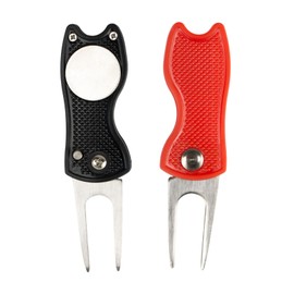 zuylikxy 2-Pack Golf Divot Repair Tool with Magnetic Ball Marker - Foldable Pop-up Divot Turf Fork for Golf Enthusiasts