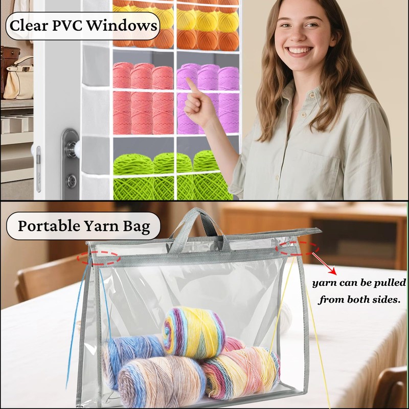 Hobekoee Hanging Yarn Storage Organizer 5 Tiers Large Capacity Over