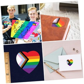 COHEALI Chic Pride Stickers Roll 2 Pack Rainbow Heart Decals Gay Stickers for Pride