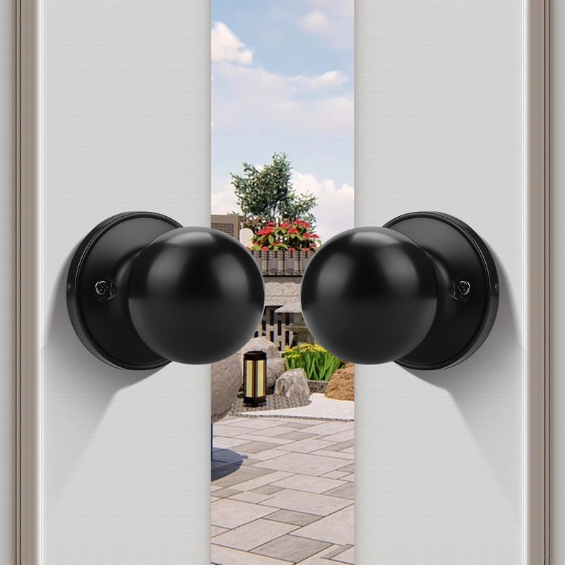 Probrico 12Pack Black Round Dummy Knobs, Black Non-Turning Door Knobs