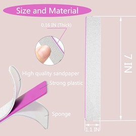 21 limas de uñas Emery Board, lima de uñas de grano 100/180 para uñas acrílicas y de gel