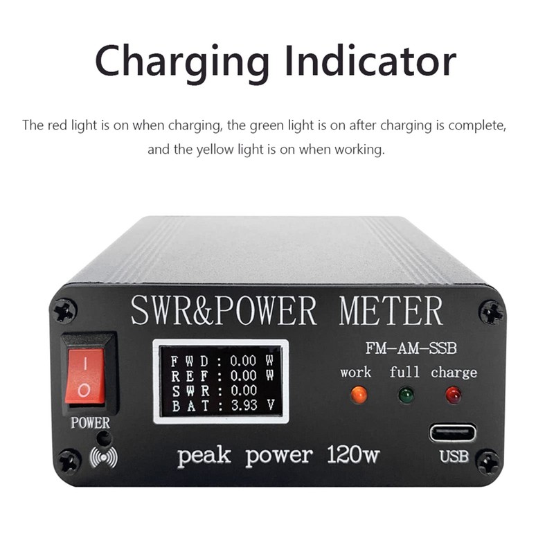 Shortwave Antenna Tuner 1.8MHz-50MHz SWR Power Wavelength Meter with Buzzer