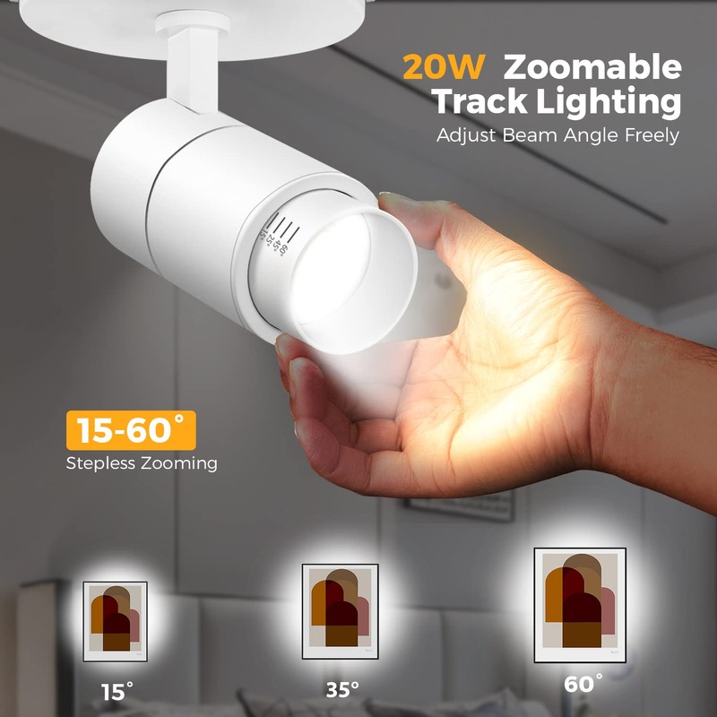 VANoopee 3-Color Zoomable LED Ceiling Spotlight Flush Mount Adjustable Spotlight