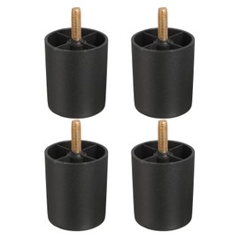 sourcing map 4 Pcs M8 x 2.4 x 2 Inch Furniture Legs, Plastic Sofa Couch Legs Tapered Replacement Legs Tapered Feet for Chair Sofa Dresser Cabinets Bed, Black