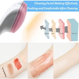 GGUFAY Manuelle Gesichtsreinigungsbürste, Weiche Silikon-Gesichtsschrubber, Peeling Bürste Gesicht Massagegerät Tiefenreinigung Gesichtspflege (3 Stück, Blau, Rosa, Grün)