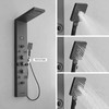 BWE Shower Panel Rainfall Waterfall with Handheld Shower Matte Black