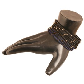 Touchstone "Colorful Bangle Collection Indian Bollywood Exclusive Golden Glaze Jet Black Designer Jewelry Special Large Size Bangle Bracelets. Set of 12 for Women.