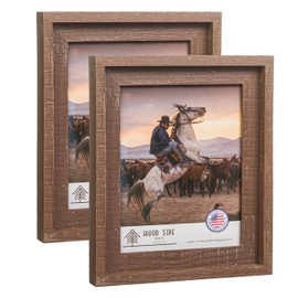 Rustic Barnwood Picture Frames 8x10 - Set of 2 - Natural Reclaimed Wood Real Glass - Handcrafted Vintage Distressed, 1 3/4" Frame Width