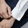 A-Z Initial Cufflink for Men, Classic 18k Gold Silver Black