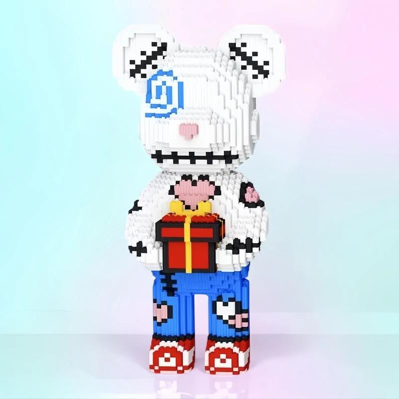 Bear Building Block Toy,Cute Animal Puzzle,Birthday Gift for Kids,Educational STEM