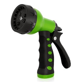 NEXCOVER Garden Hose Nozzle Sprayer - 7 Adjustable Watering Patterns Nozzle for Water Hose, Non-Slip Garden Spray Nozzle for Car Washing, Watering Plants, Pets Showering, Lawns Cleaning, Green