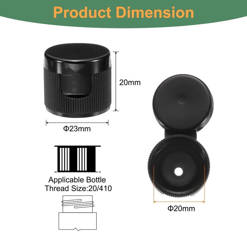 sourcing map 36pcs 20/410 Flips Top Caps for Bottles, Replacement