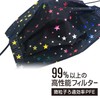 Sunya Star Pattern Black Mask, Sparkling Rainbow, 5 Layers, Non-Woven
