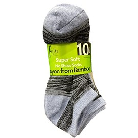 Felina Super Soft No Show Socks, Rayon From Bamboo, 10 Pairs (Shoe Size 5-11)