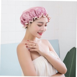 MERRYHAPY Double-layer Thicken Bath Cap Shower Hat for Adults Elastic Bathing Hat Grey