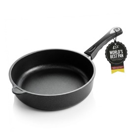 AMT Gastroguss The World’s [.] Casserole Frying Pan Induction, 9.5 inch, 2.8 inch deep, Die-Cast Aluminum Deep Skillet, Induction Stovetop, Lotan® Non-Stick Coating, Chef Pan, AMZN-I-724-US