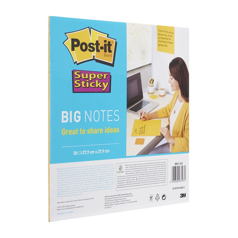 Post-it Super Sticky Big Notes, Pack of 1 Pad, with