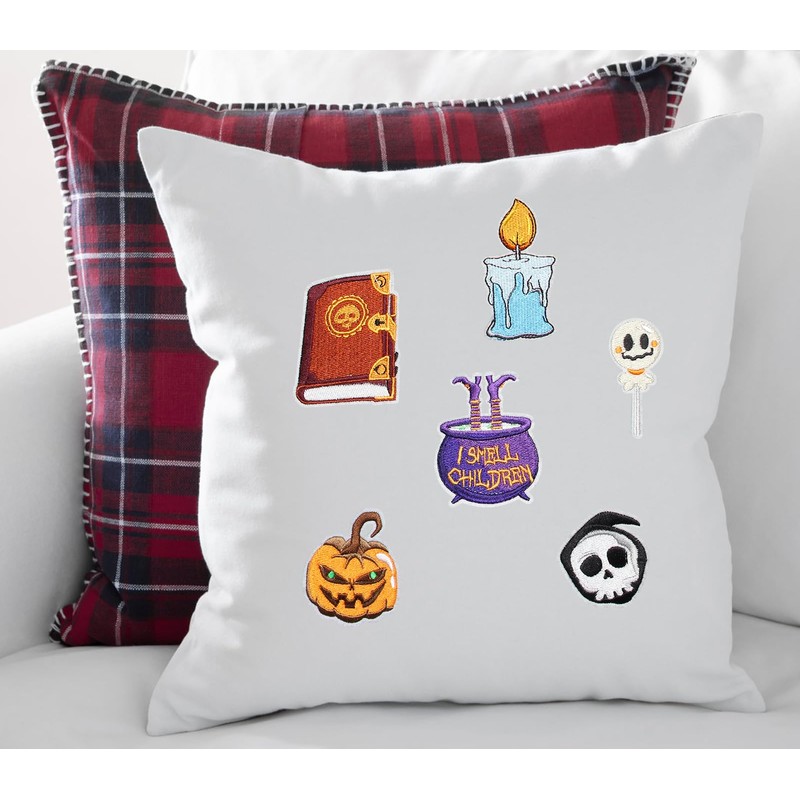 HEYTRCO 12PCS Halloween Witch Iron on Patches, Cute Cauldron Ghost