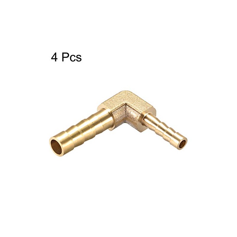 sourcing map Hose Adaptor Brass 90 Degrees 6 mm to