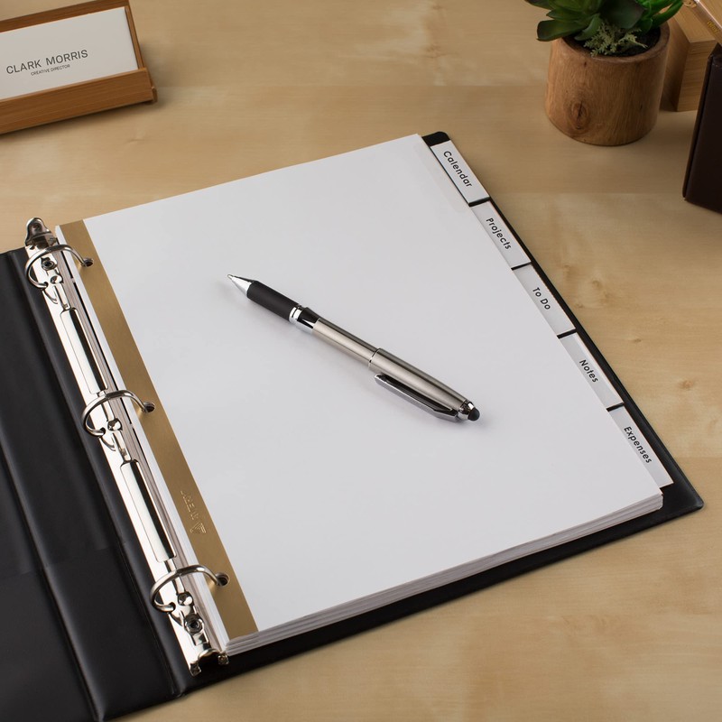 Avery® Paper Dividers, Insertable Big Tab™, 5-Tab, Clear, 1 Set