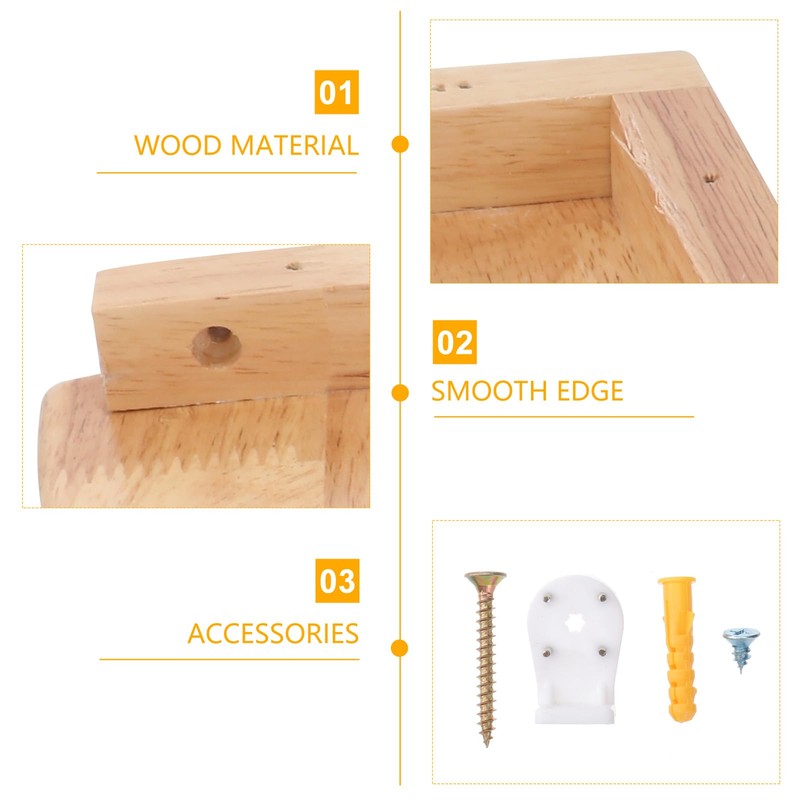 Corner Floating Wall Mounted Shelf Wood Shelves Display Round Edging