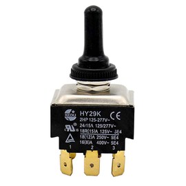 HY29K 9Pins Toggle Switch KEDU Momentary Toggle Switches with Automatic Reset Function Suitable for All Kinds of Devices or Appliances Three-level Double PositionAC 125/277V 20/15A