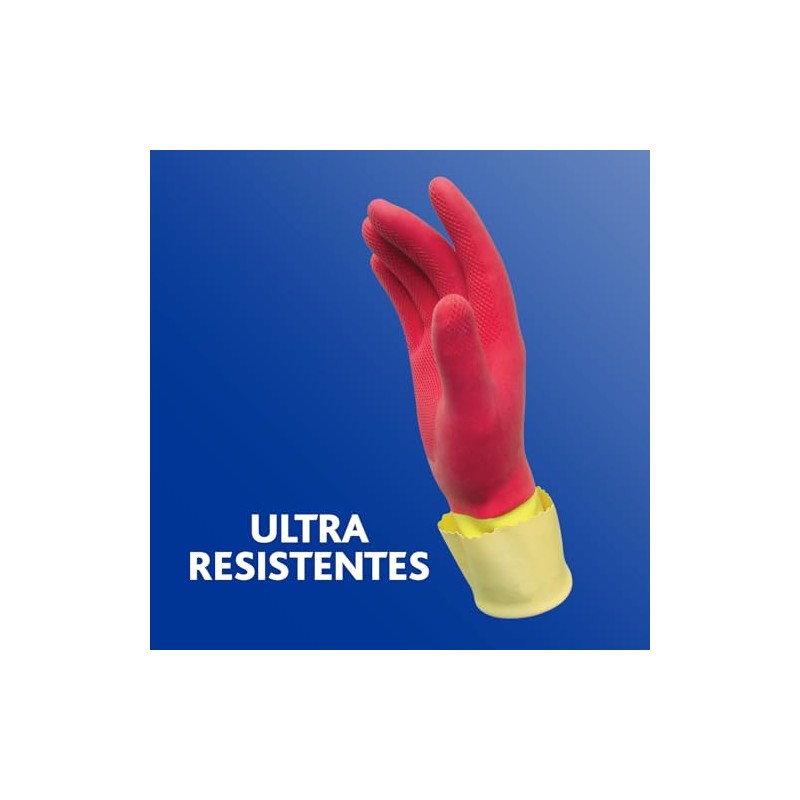 Vileda Guantes Fuertes, Máxima Protección y Resistencia, Talla MED