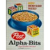 1960's Post ALPHA-BITS Cereal box Metal Magnet 3 x 4