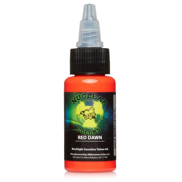Moms Nuclear UV Tattoo Ink Red Dawn Ultra Violet Color 1oz